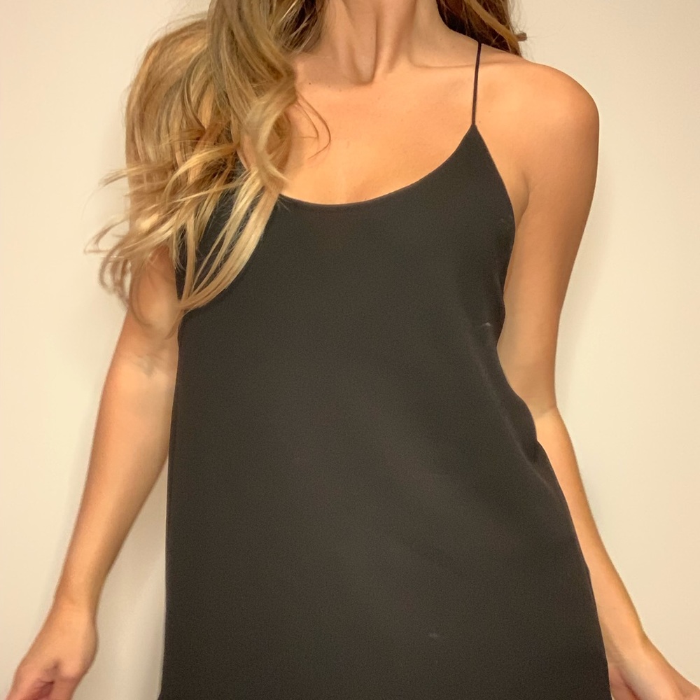 Black spaghetti strap tank